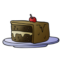 cartoon doodle slice of cake