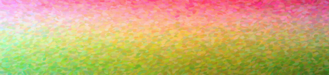 Illustration of red and green impressionist pointlilism banner background.