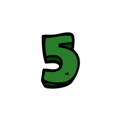 cartoon doodle number five