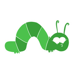 flat color style cartoon caterpillar