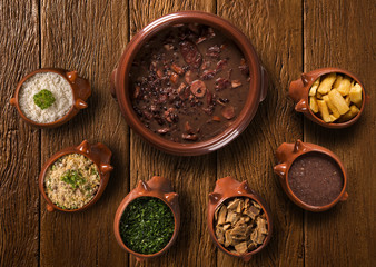 Brazilian Feijoada Food. Top view