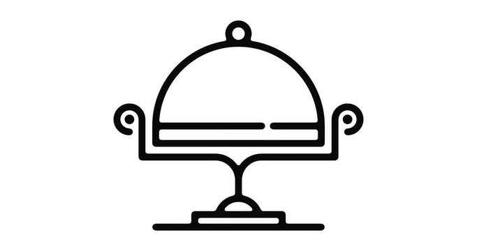 Service plate line icon motion graphic animation with alpha channel.