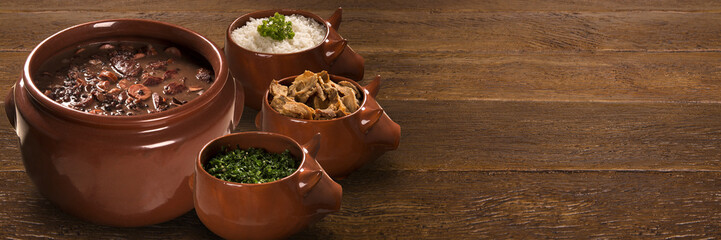 Brazilian Feijoada Food. Outdoor format.