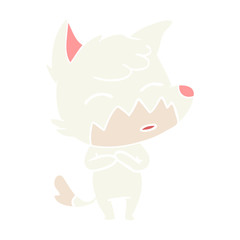 flat color style cartoon fox