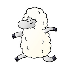 cartoon doodle sheep running