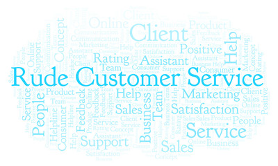 Rude Customer Service word cloud.