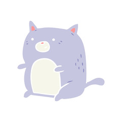 flat color style cartoon cat