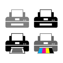 Printer vector icons on white background