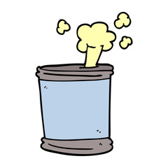 cartoon doodle bursting can of food