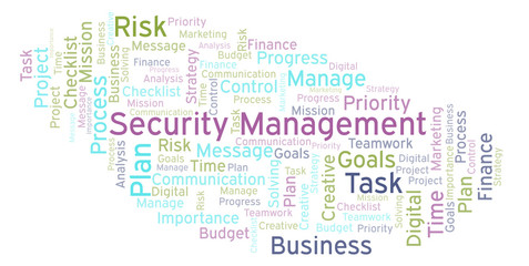 Fototapeta na wymiar Security Management word cloud, made with text only.