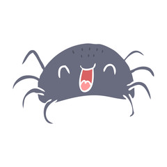 flat color style cartoon halloween spider