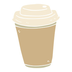 flat color style cartoon takeout coffee cup