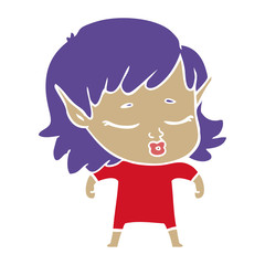 pretty flat color style cartoon elf girl