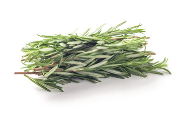 Fresh rosemary bunch isolated on white background