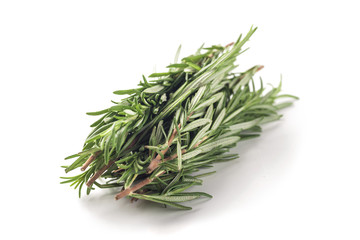 Fresh rosemary bunch isolated on white background
