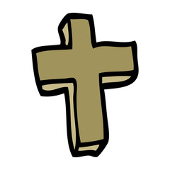 cartoon doodle wood cross