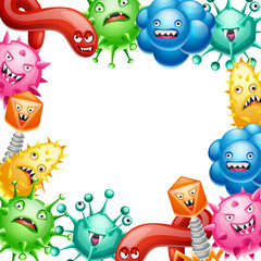 Obraz premium Background with little angry viruses.
