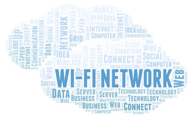 Obraz premium Wi-Fi Network word cloud.