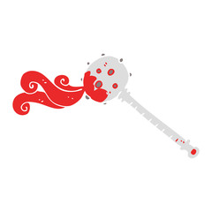 flat color illustration of a cartoon medieval mace