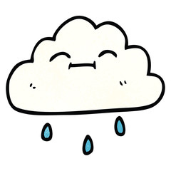 cartoon doodle happy rain cloud
