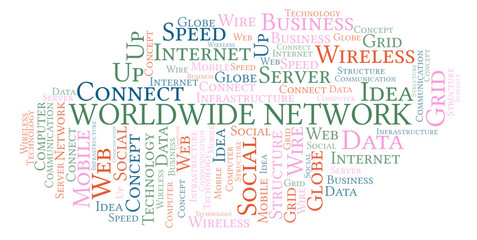 Fototapeta premium Worldwide Network word cloud.