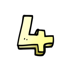 Fototapeta premium cartoon doodle number four