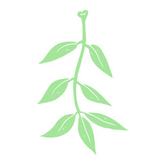 flat color style cartoon leaves