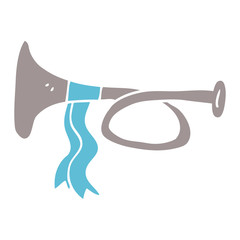 cartoon doodle metal trumpet