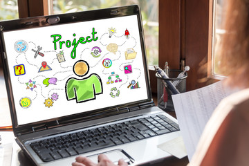 Project concept on a laptop screen