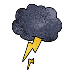 cartoon doodle thunder and lightening