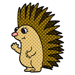 cartoon doodle spiky hedgehog
