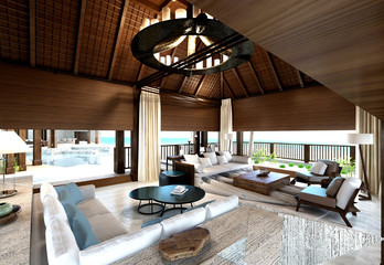 3d render of living room