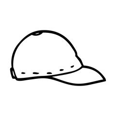 line drawing cartoon baseball cap
