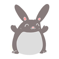 flat color style cartoon rabbit