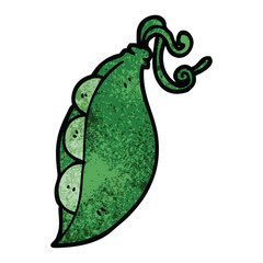 cartoon doodle peas in pod