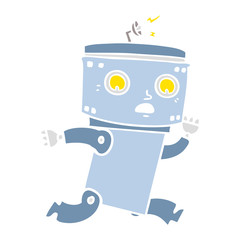 flat color style cartoon robot