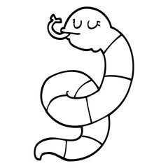 line drawing cartoon snake coiled