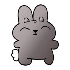 cartoon doodle grey rabbit