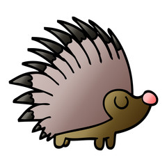 cartoon doodle spiky hedgehog