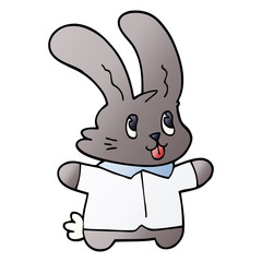 cartoon doodle happy rabbit