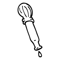 line drawing cartoon dripping pipette