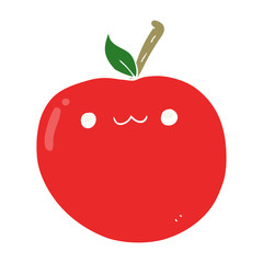 flat color style cartoon cute apple