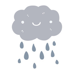 cute flat color style cartoon cloud