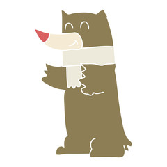 flat color illustration of a cartoon bear