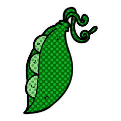 cartoon doodle peas in pod