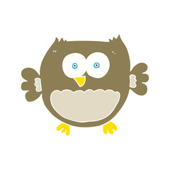 flat color illustration of a cartoon owl