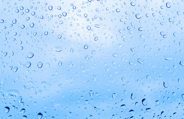 Water drops on glass, rain drop