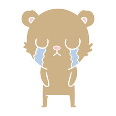 crying bear flat color style cartoon chraracter