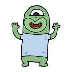 cartoon doodle alien monster