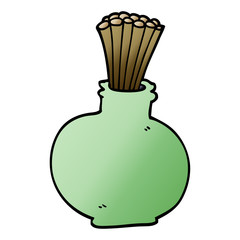 cartoon doodle reeds in vase